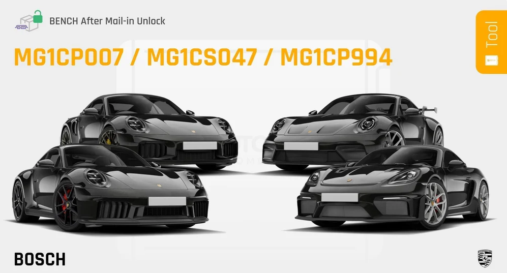 Rimappatura Centralina Porsche: PTP Tuning Sblocca le Nuove Bosch MG1CP994, MG1CP007 e MG1CS047
